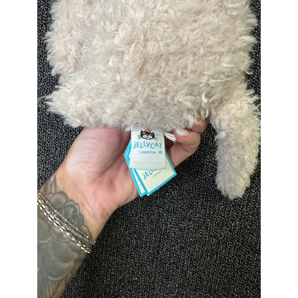 Jellycat Georgiana Poodle Plush Cream Shaggy Dog Stuffed Animal retired NWT - Picture 5 of 8